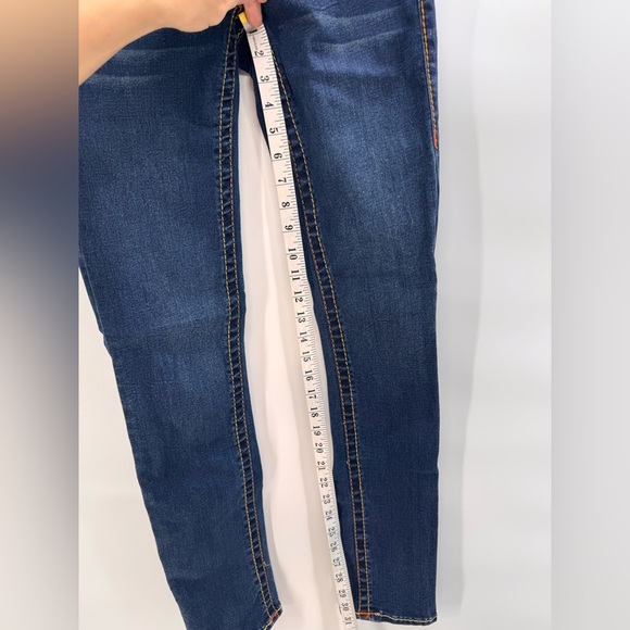 True Religion Stella Sn Flap Mid Rise Skinny Dark Wash Size 27 - Picture 7 of 8